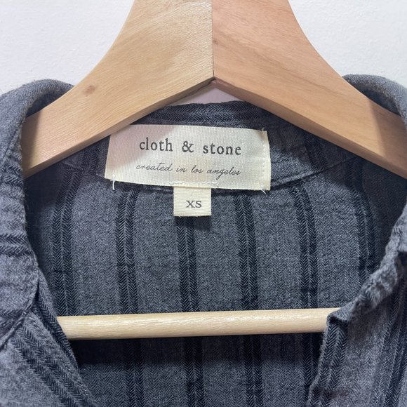 Anthropologie Cloth & Stone Grey Striped Tunic sz XS - Picture 5 of 12